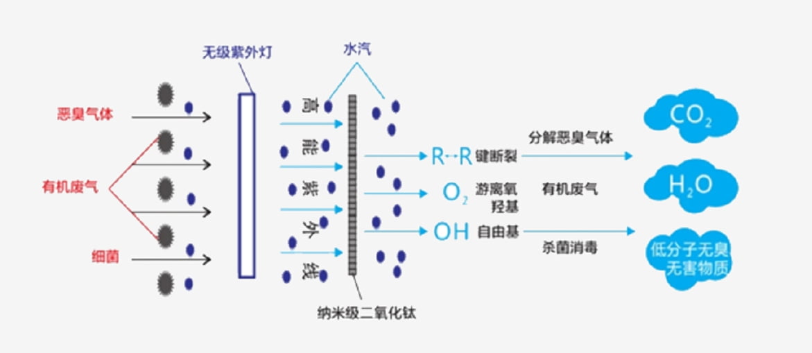 羿清除臭光催化原理